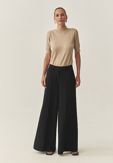 LADIES' JUMPER WITH TURTLENECK AND SHINY YARN — LU 3 YELLOW 2