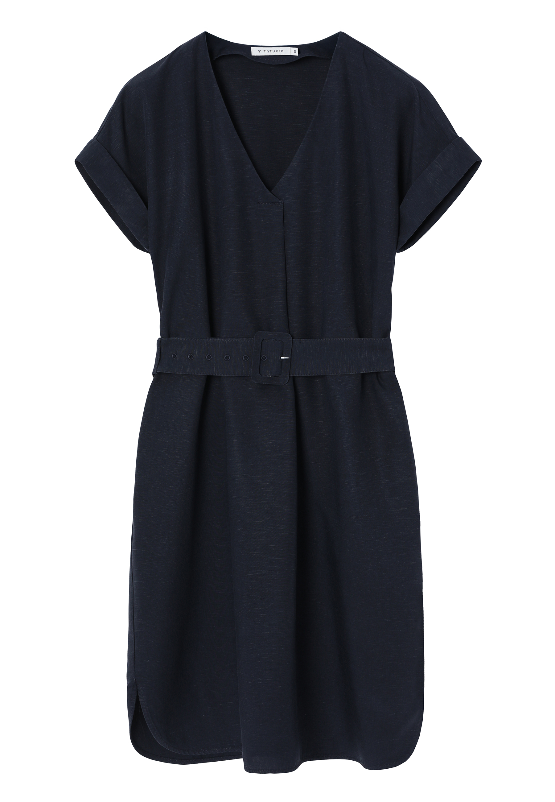 SHORT DRESS WITH LINEN - LORIALA NAVY BLUE 2
