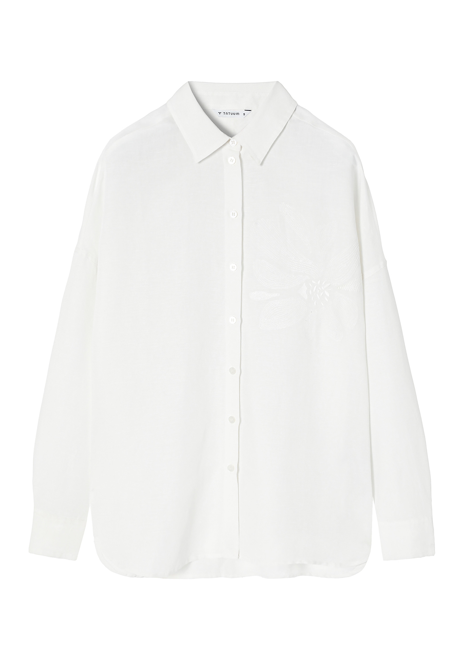 CASUAL SHIRT IN LINEN AND VISCOSE — JENNA CASUAL SHIRT IN LINEN AND VISCOSE — JENNA ECRU 104476