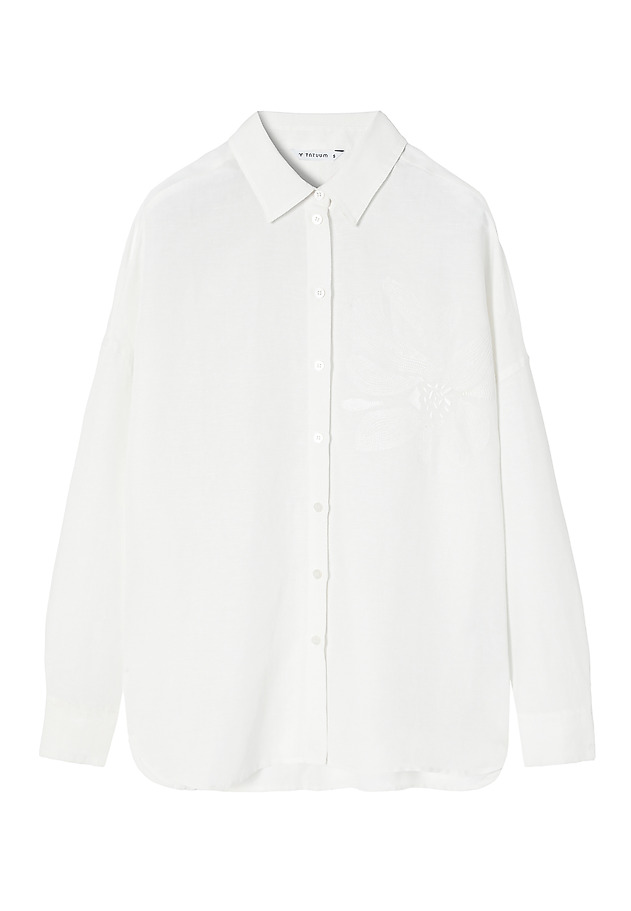 CASUAL SHIRT IN LINEN AND VISCOSE — JENNA CASUAL SHIRT IN LINEN AND VISCOSE — JENNA ECRU 11