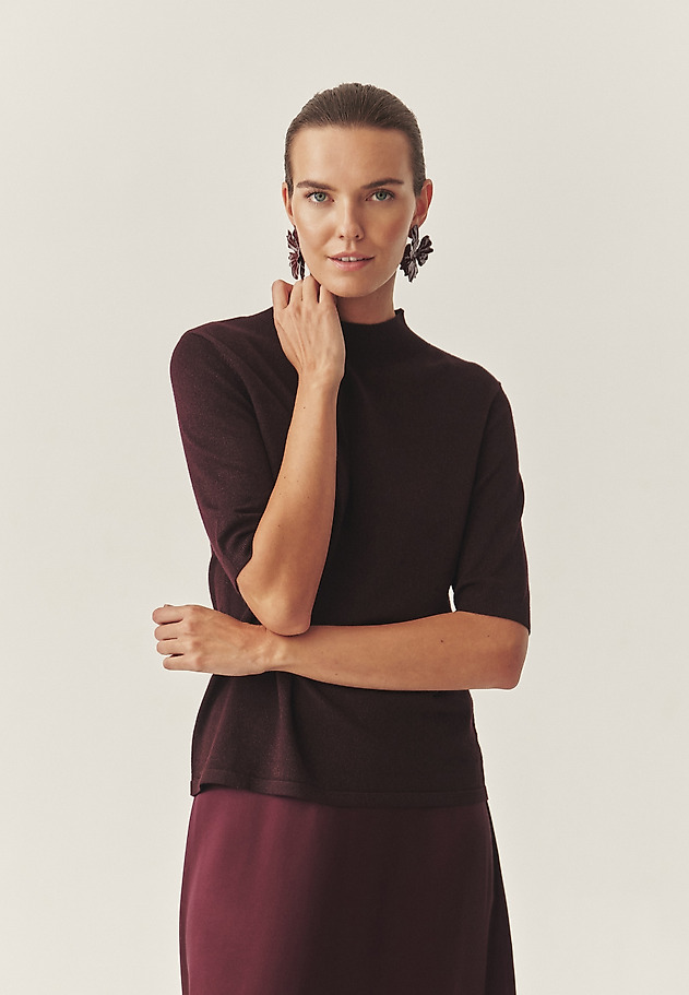 CLASSIC JUMPER WITH METALLIC FIBRE - LULU CLASSIC JUMPER WITH METALLIC FIBRE - LULU RED 2