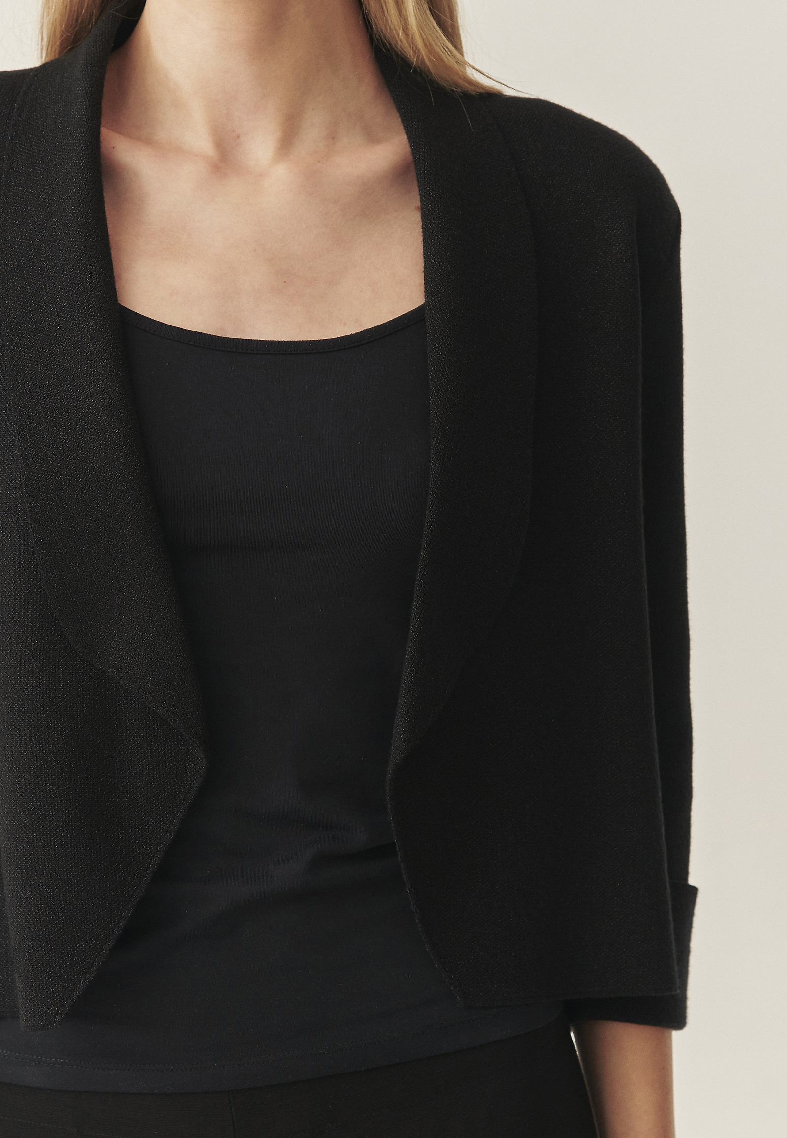 BLACK CARDIGAN WITH A SUBTLE SHINE - PRADA BLACK CARDIGAN WITH A SUBTLE SHINE - PRADA BLACK 118868