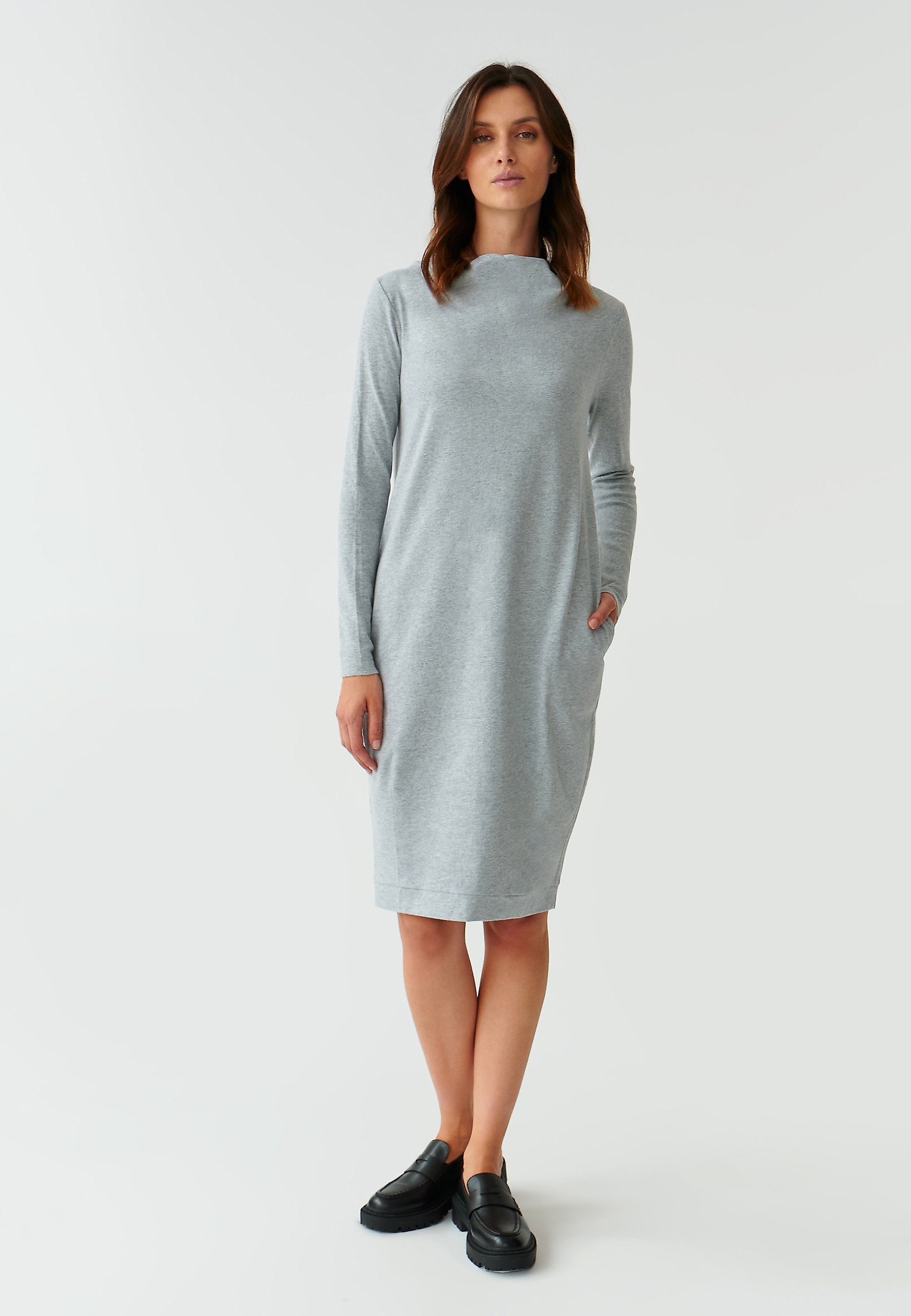 LADIES’ DRESS WITH WATER NECKLINE - AWERIKA LADIES’ DRESS WITH WATER NECKLINE - AWERIKA GREY 92012