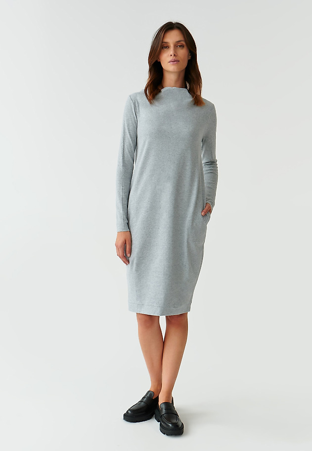 LADIES’ DRESS WITH WATER NECKLINE - AWERIKA LADIES’ DRESS WITH WATER NECKLINE - AWERIKA SZARY 1