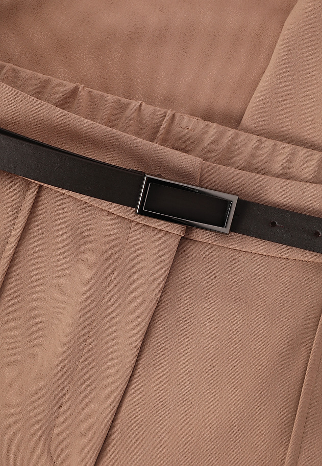 WOVEN TROUSERS WITH A BELT AND WIDE LEGS - FEDORA WOVEN TROUSERS WITH A BELT AND WIDE LEGS - FEDORA BEIGE 6