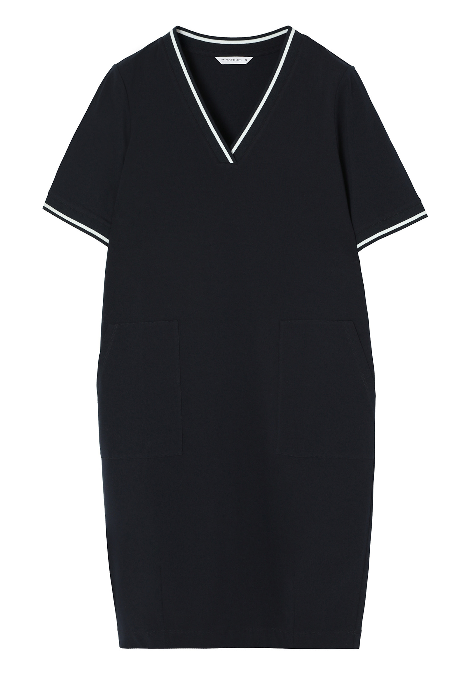 COTTON DRESS WITH A ‘BARREL’ CUT - RALIJA COTTON DRESS WITH A ‘BARREL’ CUT - RALIJA NAVY BLUE 110401