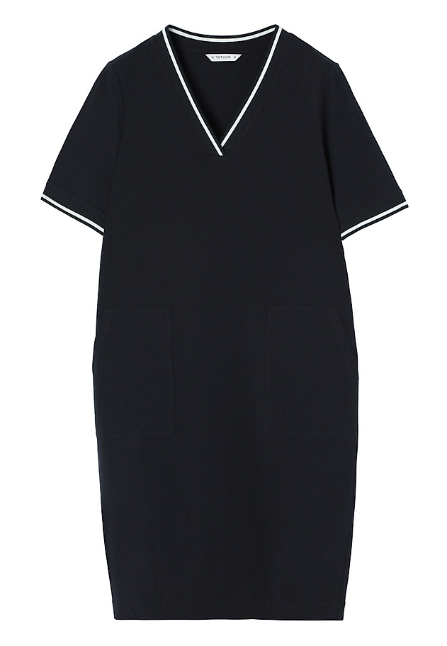 COTTON DRESS WITH A ‘BARREL’ CUT - RALIJA COTTON DRESS WITH A ‘BARREL’ CUT - RALIJA GRANATOWY 6