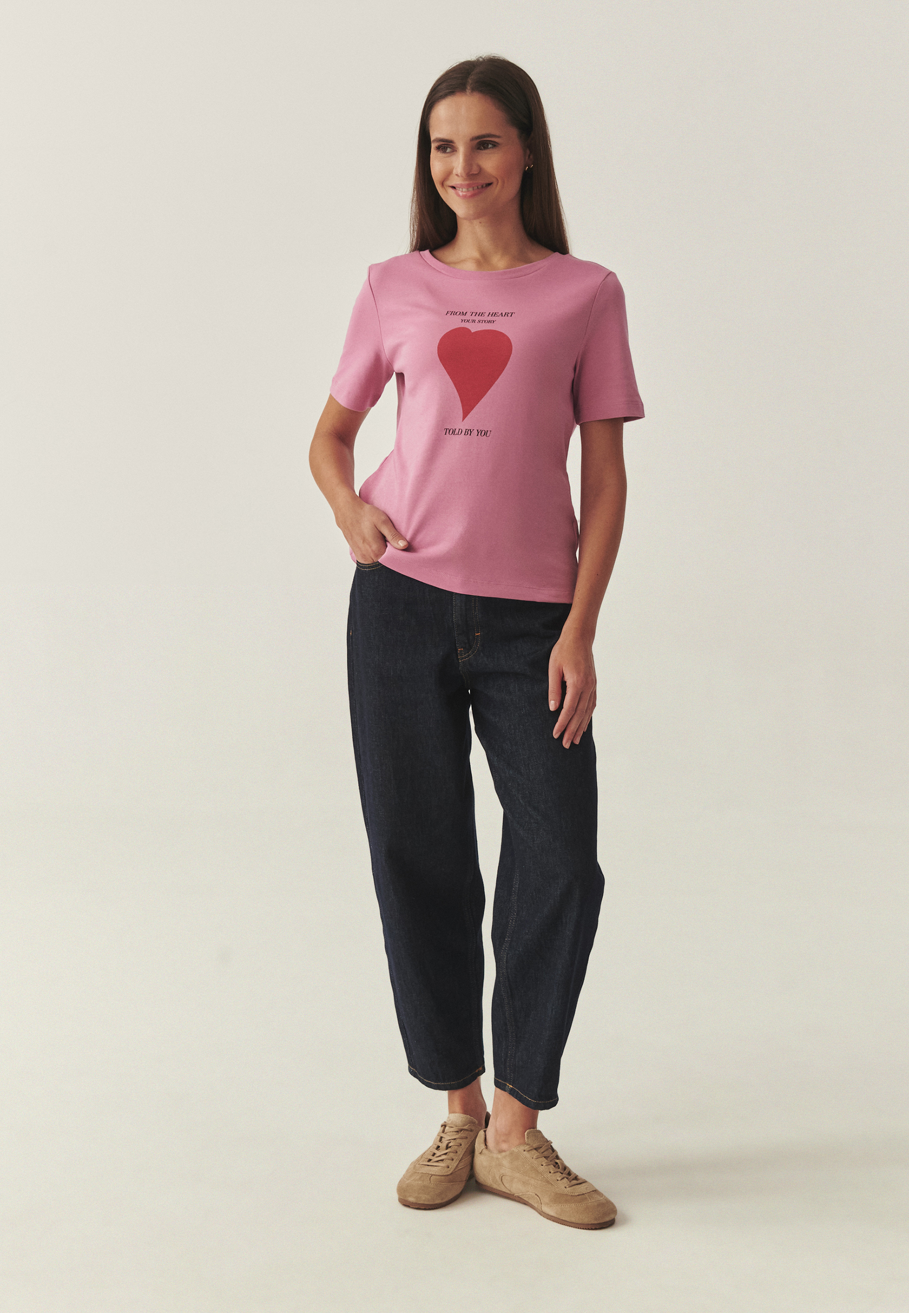 BAWEŁNIANY T-SHIRT Z NADRUKIEM I SEKRETNĄ WSZYWKĄ - AJMIRJA 2 RÓŻOWY 2