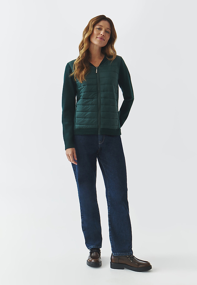 LADIES' JUMPER WITH QUILTED FRONT - KADEKO LADIES' JUMPER WITH QUILTED FRONT - KADEKO ZIELONY 2