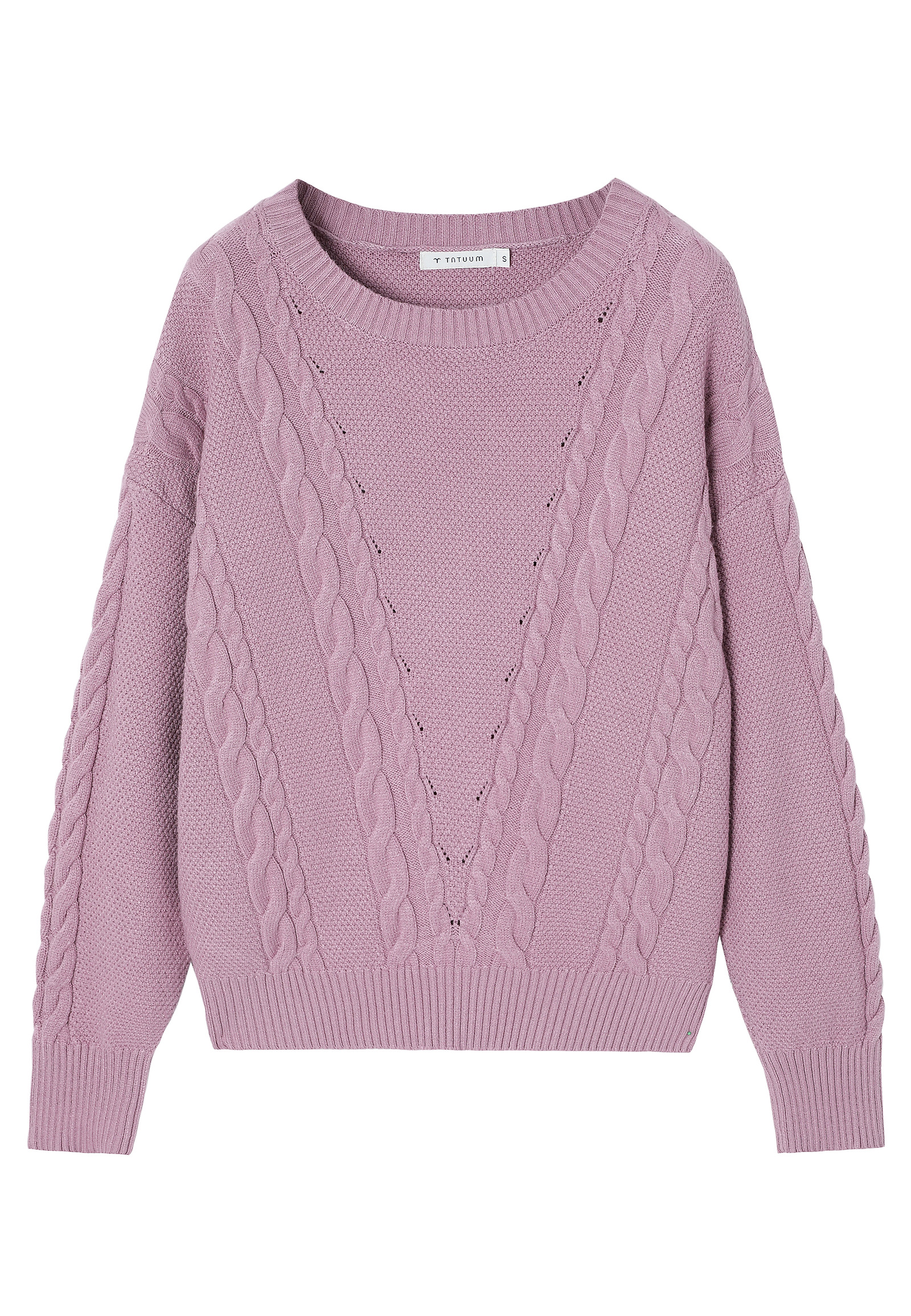 STRUKTURALNY SWETER Z GRUBEJ PRZĘDZY - EVERELY STRUKTURALNY SWETER Z GRUBEJ PRZĘDZY - EVERELY FIOLETOWY 113314