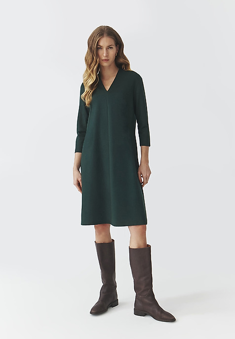 STYLISH KNITTED DRESS - KOKILIA GREEN 2