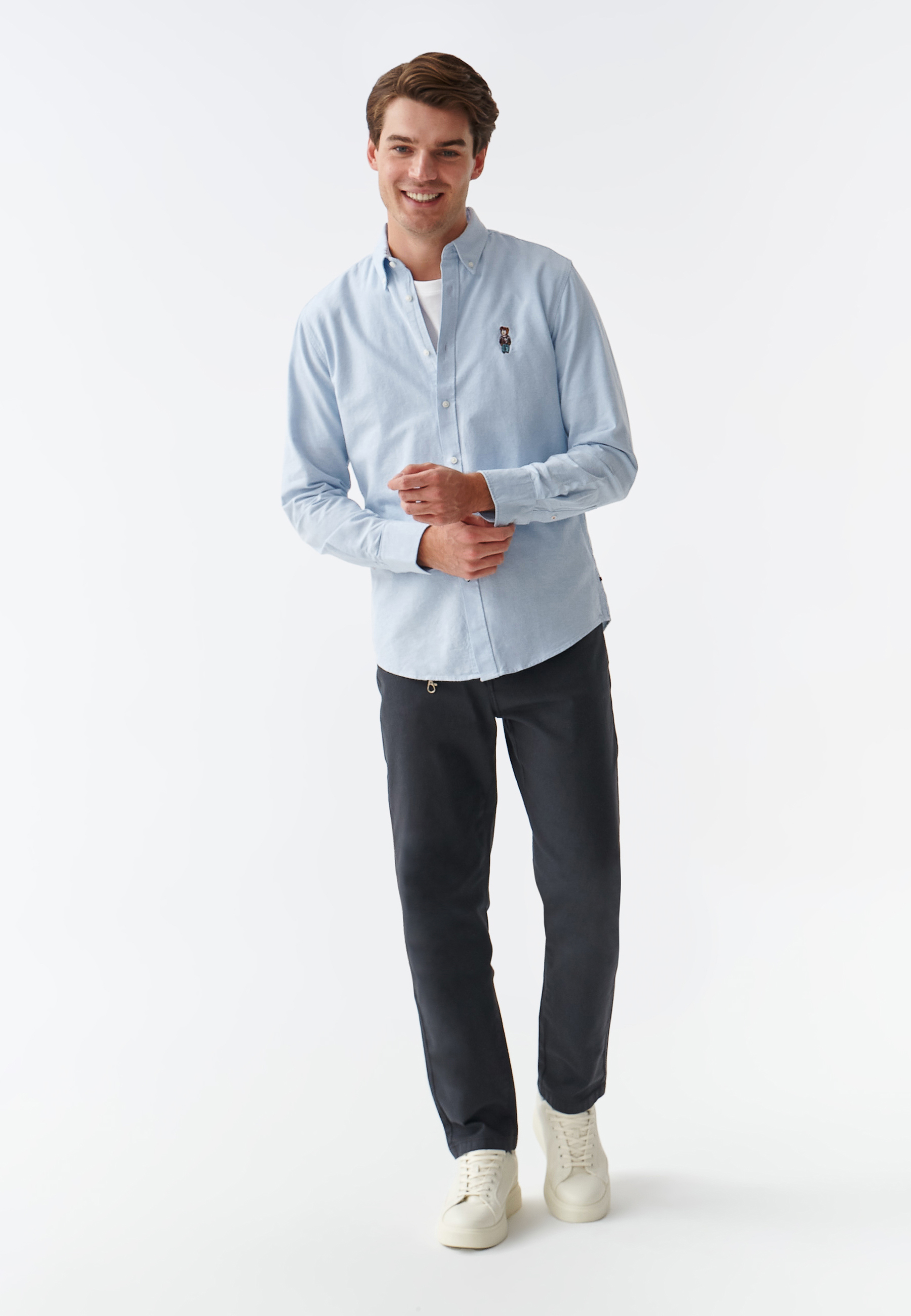 KLASYCZNA KOSZULA MĘSKA Z DŁUGIM RĘKAWEM FIRSTIE 3 MODERN NIEBIESKI 2