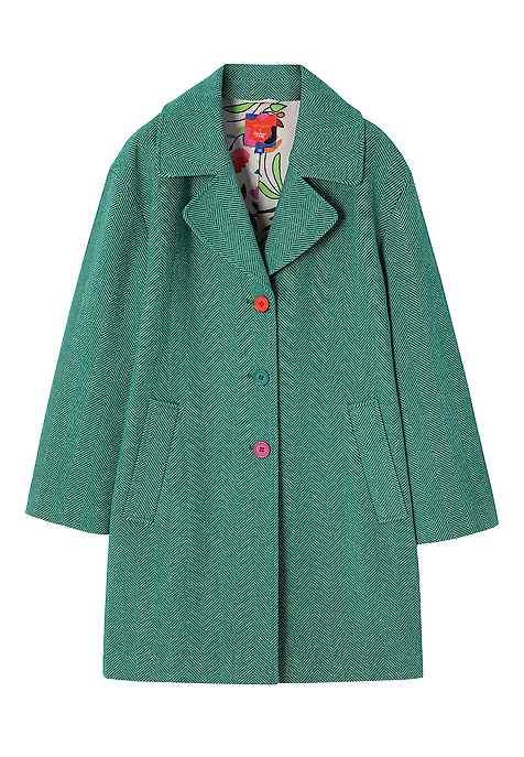 WOOL HERRINGBONE COAT - SEWRO GREEN 2