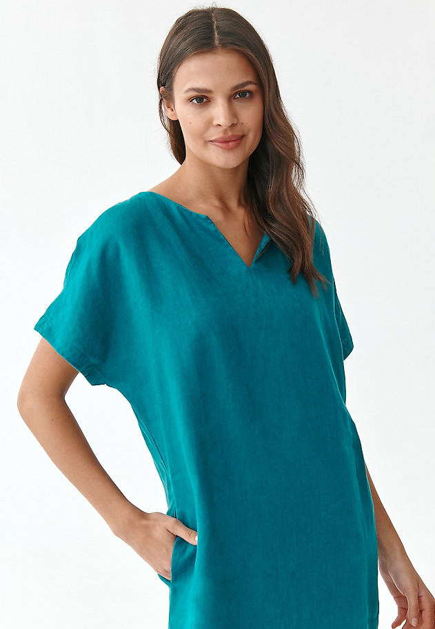 LADIES' LINEN DRESS OWERITA LADIES' LINEN DRESS OWERITA BLUE 1
