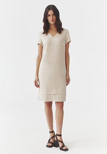 LADIES’ LINEN DRESS WITH SHORT SLEEVES - TWIGA LADIES’ LINEN DRESS WITH SHORT SLEEVES - TWIGA