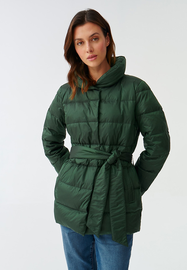 LADIES’ PUFFER JACKET WITH TIE ZOA LADIES’ PUFFER JACKET WITH TIE ZOA ZIELONY 1