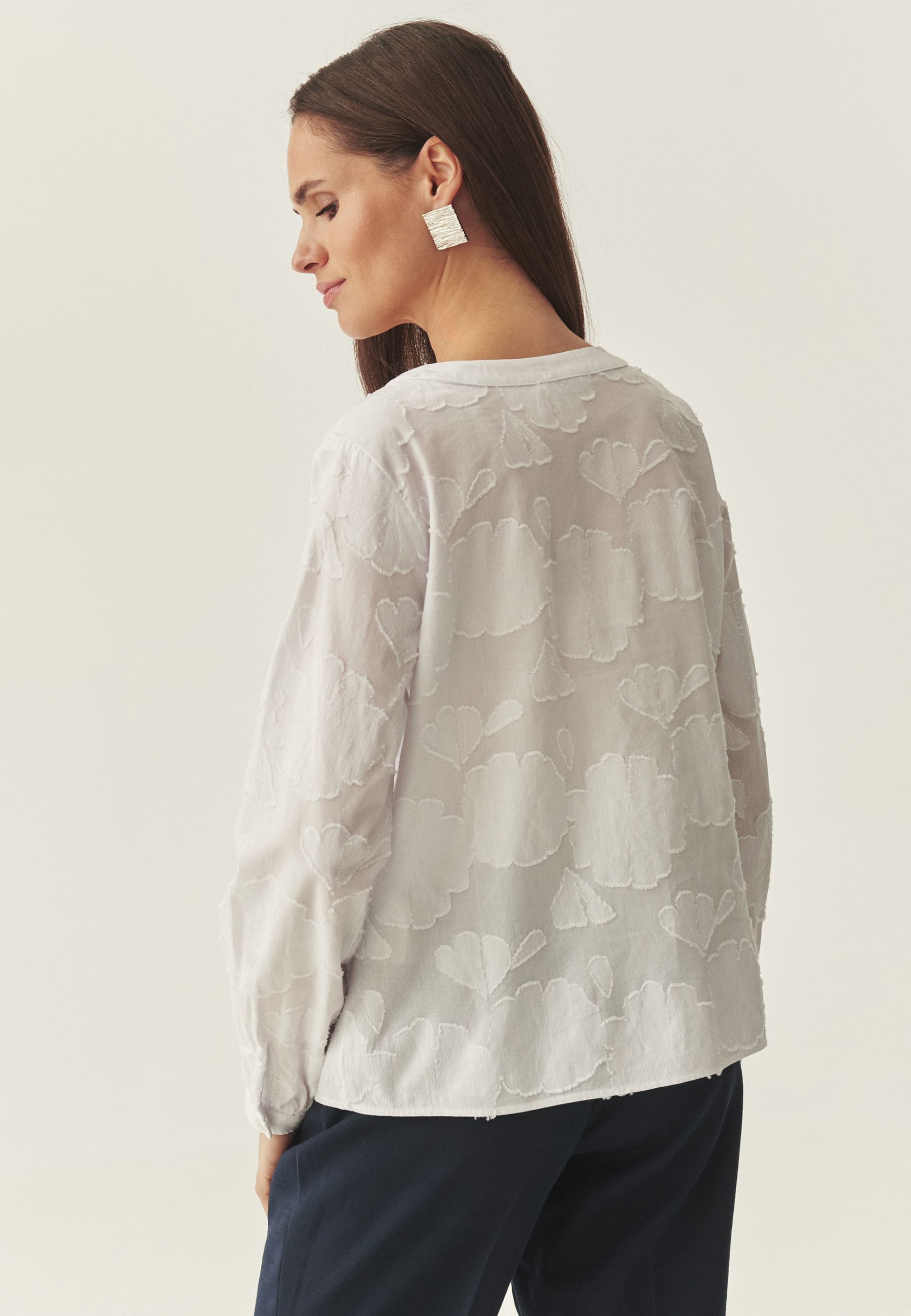 COTTON BLOUSE WITH EMBROIDERY - NOXE BÍLÁ 2