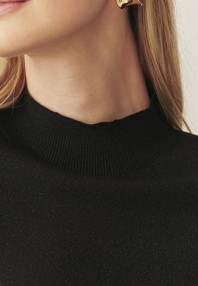 KLASYCZNY SWETER Z METALIZOWANYM WŁÓKNEM - LULU KLASYCZNY SWETER Z METALIZOWANYM WŁÓKNEM - LULU CZARNY 5