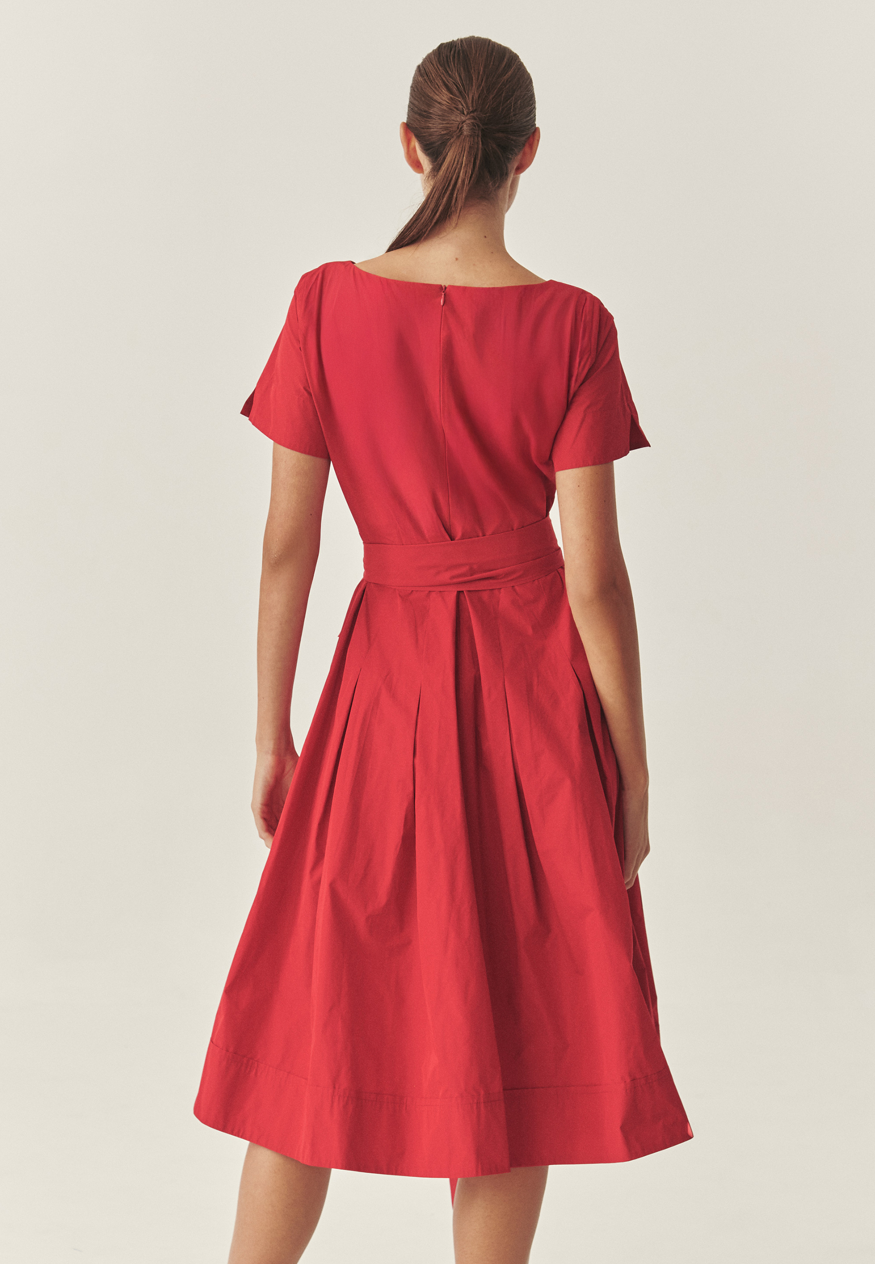 FLARED TAFFETA DRESS - TANITA CZ RDEČA 2