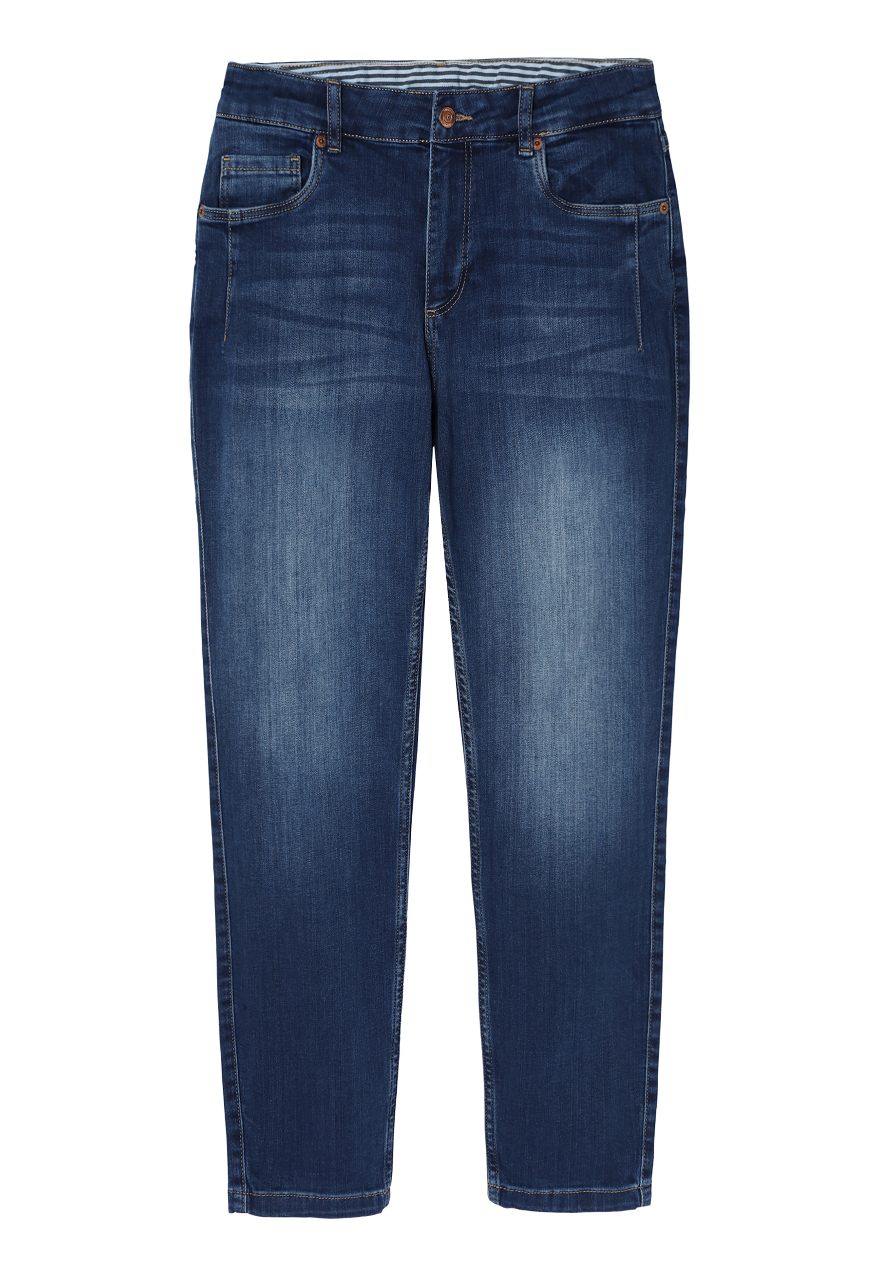 PANTALONI MULAȚI DE DAMĂ, DIN DENIM, CU CUSĂTURI DECORATIVE - SARO 1