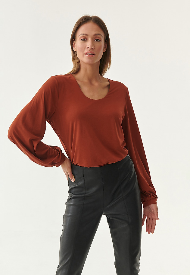 LADIES' BLOUSE WITH BUFF SLEEVES KIGONI LADIES' BLOUSE WITH BUFF SLEEVES KIGONI ORANGE 1