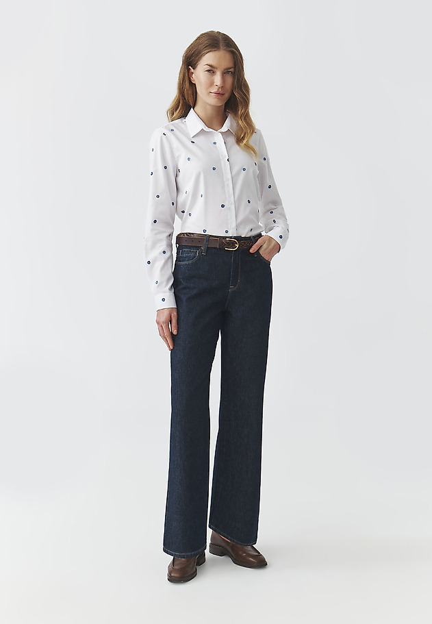 COTTON SHIRT WITH FLORAL EMBROIDERY — EDNA COTTON SHIRT WITH FLORAL EMBROIDERY — EDNA BIAŁY 2