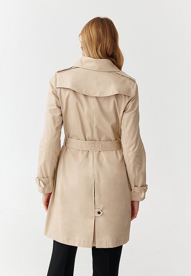 CLASSIC LADIES’ COAT WITH A BELT - MEGANA CLASSIC LADIES’ COAT WITH A BELT - MEGANA BEIGE 4