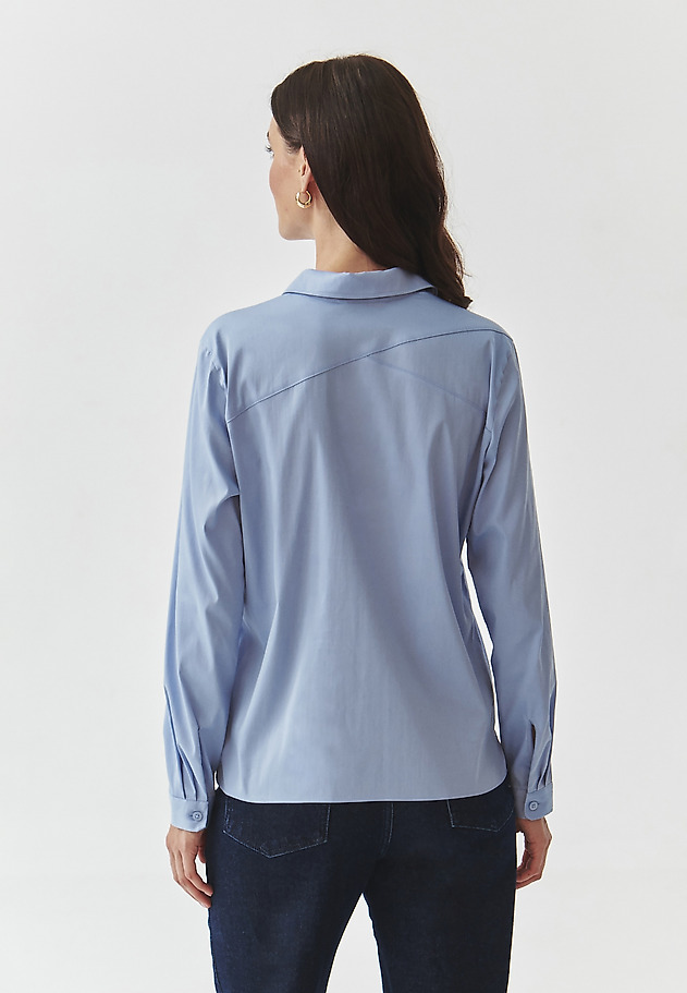 LADIES' FABRIC SHIRT WITH COLLAR — HOLY LADIES' FABRIC SHIRT WITH COLLAR — HOLY NIEBIESKI 4