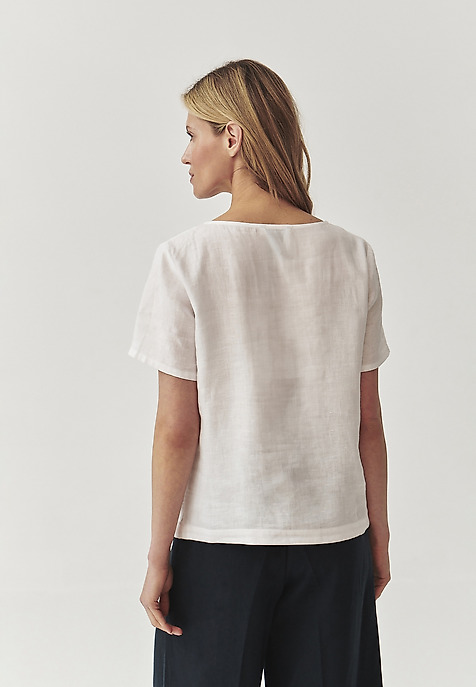 LADIES’ LINEN BLOUSE - PEMILIANA WHITE 2