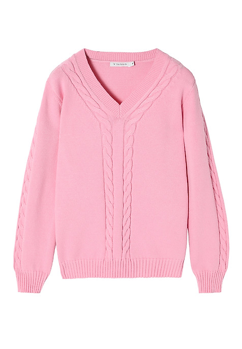 LADIES’ SWEATER IN CABLE KNIT STRUCTURE - WIRA PINK 2