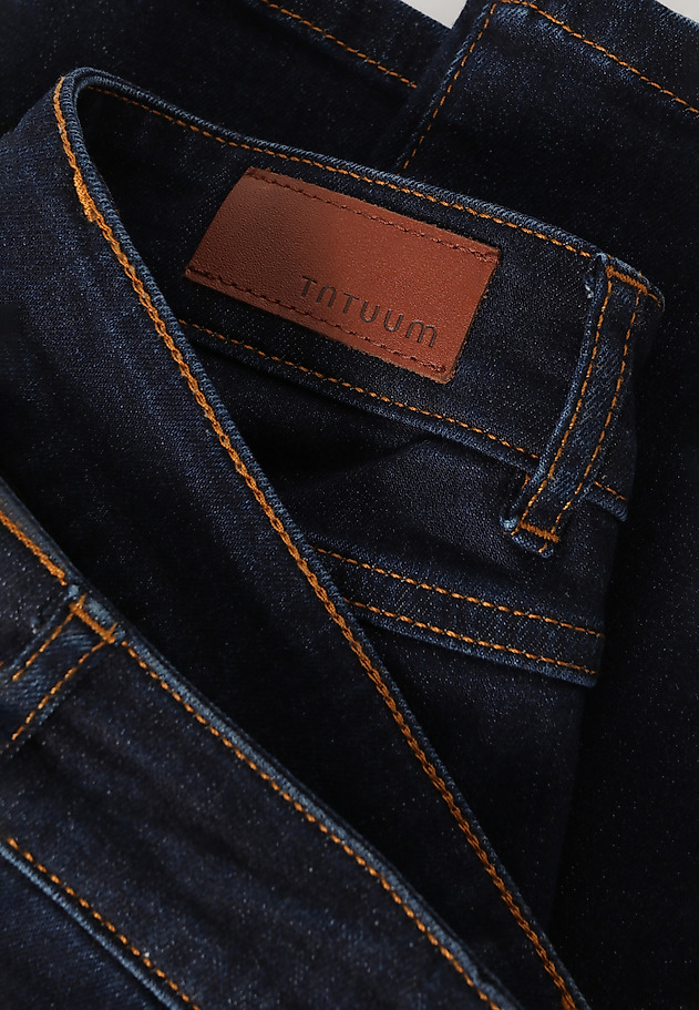 LADIES’ TAILORED DARK DENIM JEANS - RENA LADIES’ TAILORED DARK DENIM JEANS - RENA GRANATOWY 8