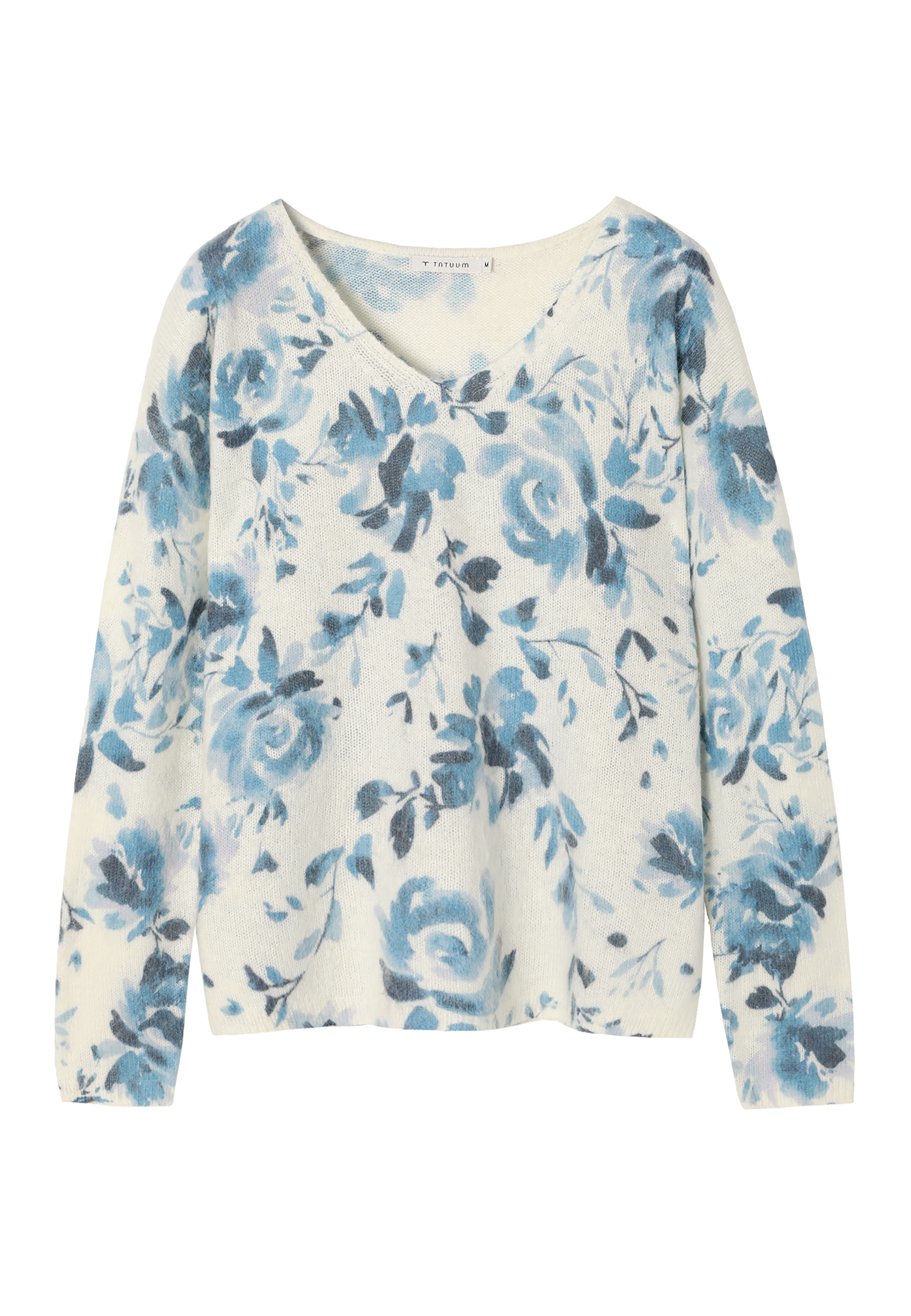 FINEZYJNY SWETER DAMSKI W KWIATY - SOLO