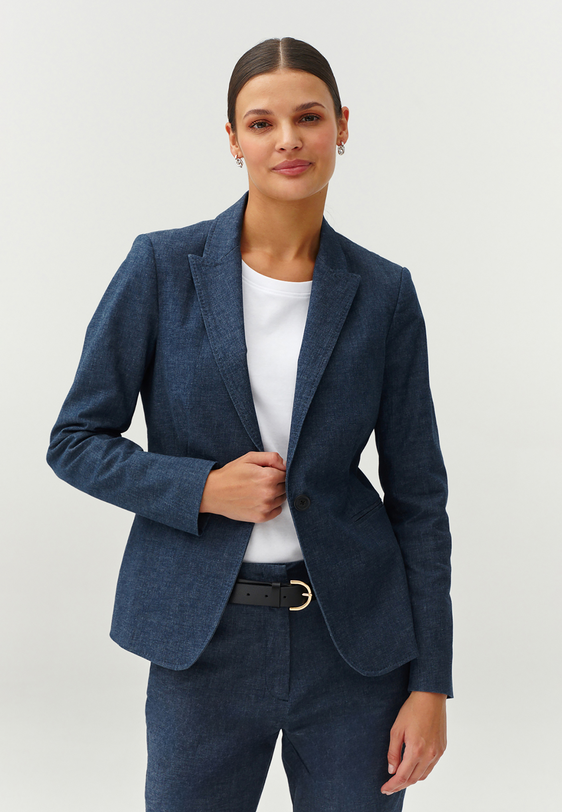 DAMSKI TALIOWANY ŻAKIET DENIMOWY - KAREMA