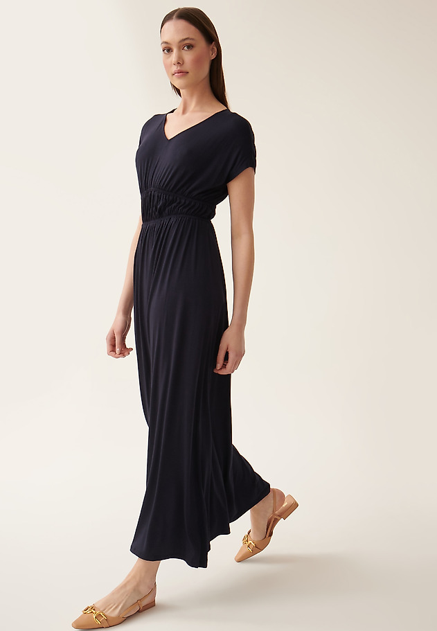 LADIES' SHORT SLEEVE MAXI DRESS REN LADIES' SHORT SLEEVE MAXI DRESS REN GRANATOWY 1