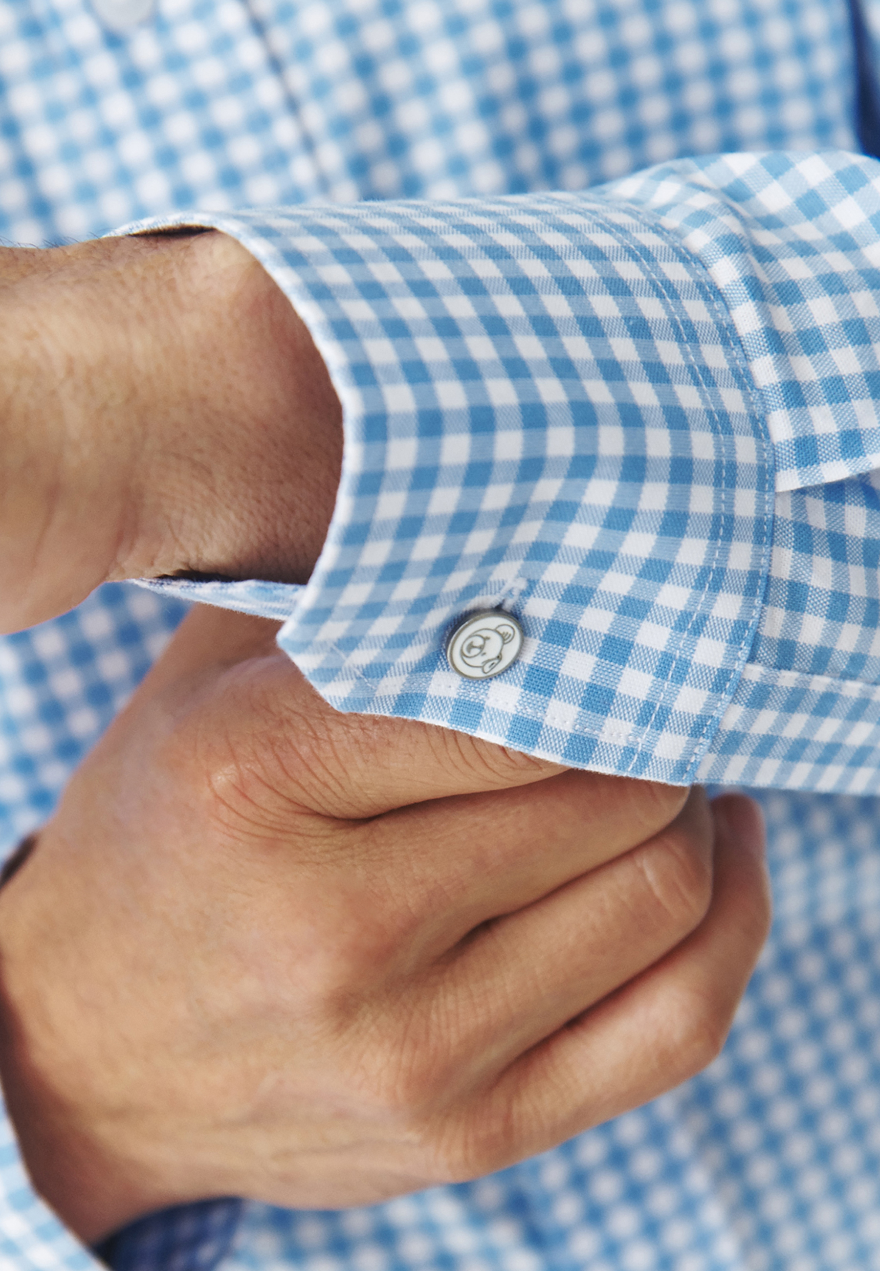 BAWEŁNIANA KOSZULA MĘSKA W DROBNĄ KRATĘ — MARCO 4 NIEBIESKI 2