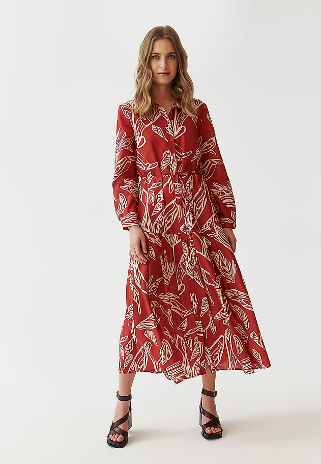 PATTERNED LADIES’ COTTON DRESS WITH A COLLAR - RUDIA PATTERNED LADIES’ COTTON DRESS WITH A COLLAR - RUDIA MULTIKOLOR 2