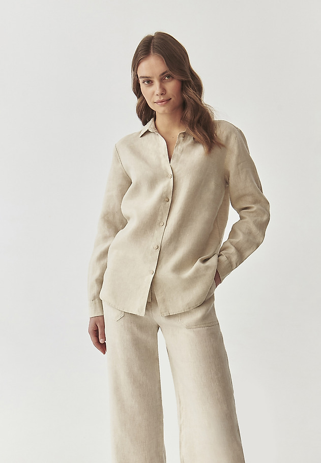 LADIES’ CLASSIC LINEN SHIRT - GONIKA 1 LADIES’ CLASSIC LINEN SHIRT - GONIKA 1 BEŻOWY 1