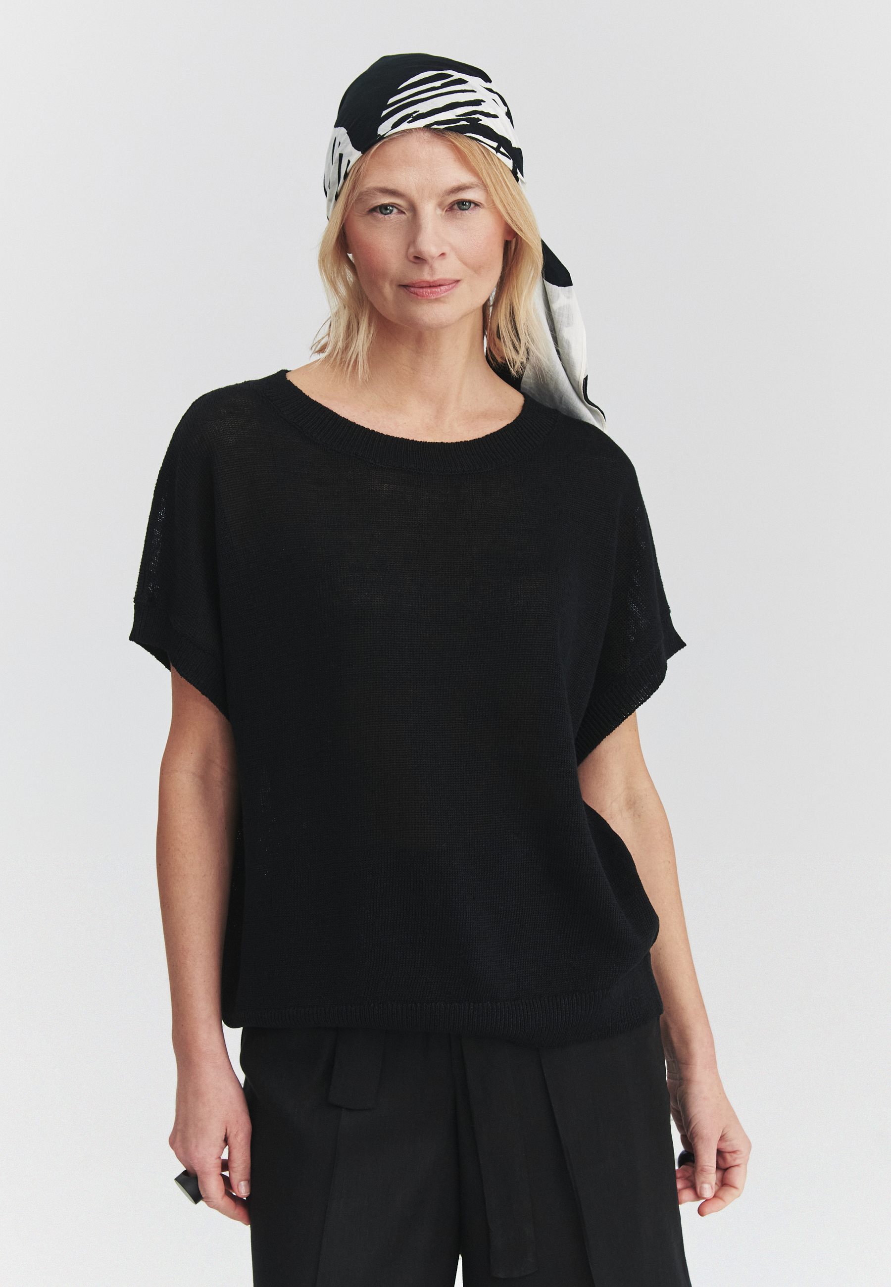 LNIANY SWETER O LUŹNYM KROJU - LIMIKO CZARNY 2