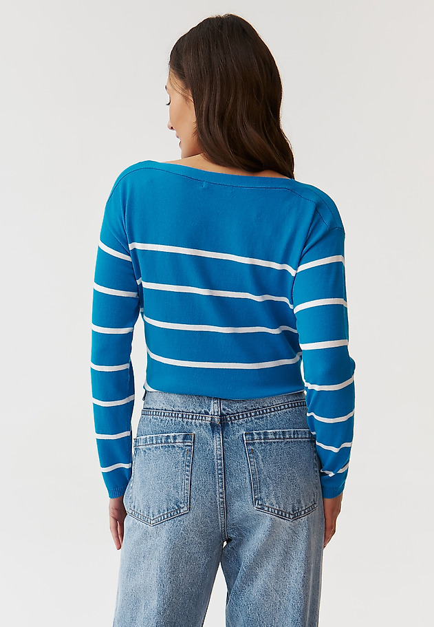 LADIES’ LOOSE STRIPED SWEATER - DROP 1 LADIES’ LOOSE STRIPED SWEATER - DROP 1 NIEBIESKI 4