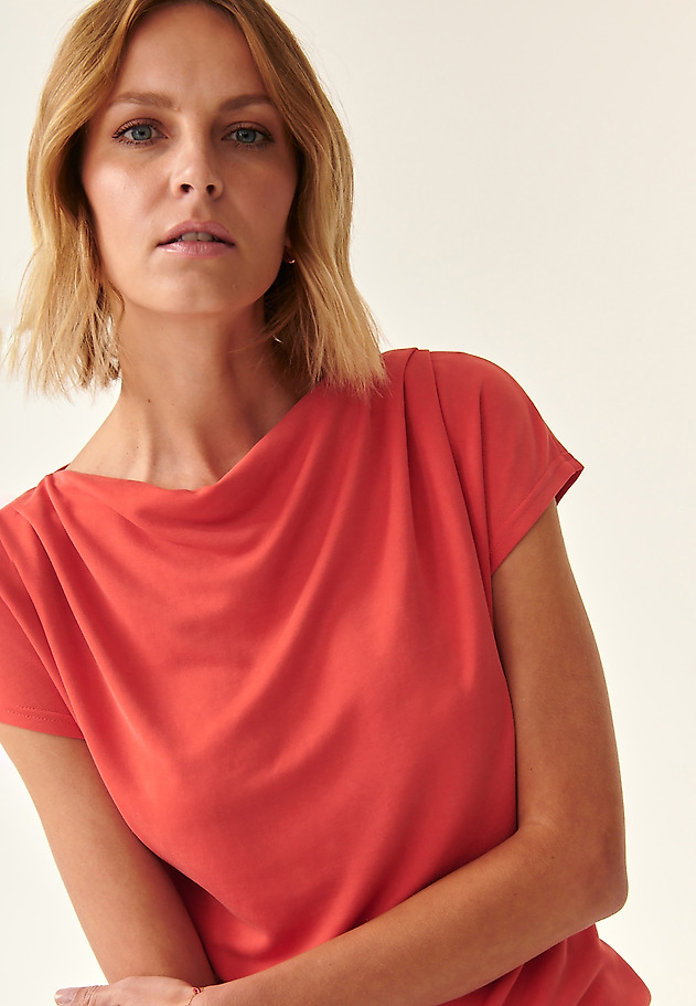 LADIES' BLOUSE WITH WATER-LIKE NECKLINE AFRA LADIES' BLOUSE WITH WATER-LIKE NECKLINE AFRA ORANGE 1
