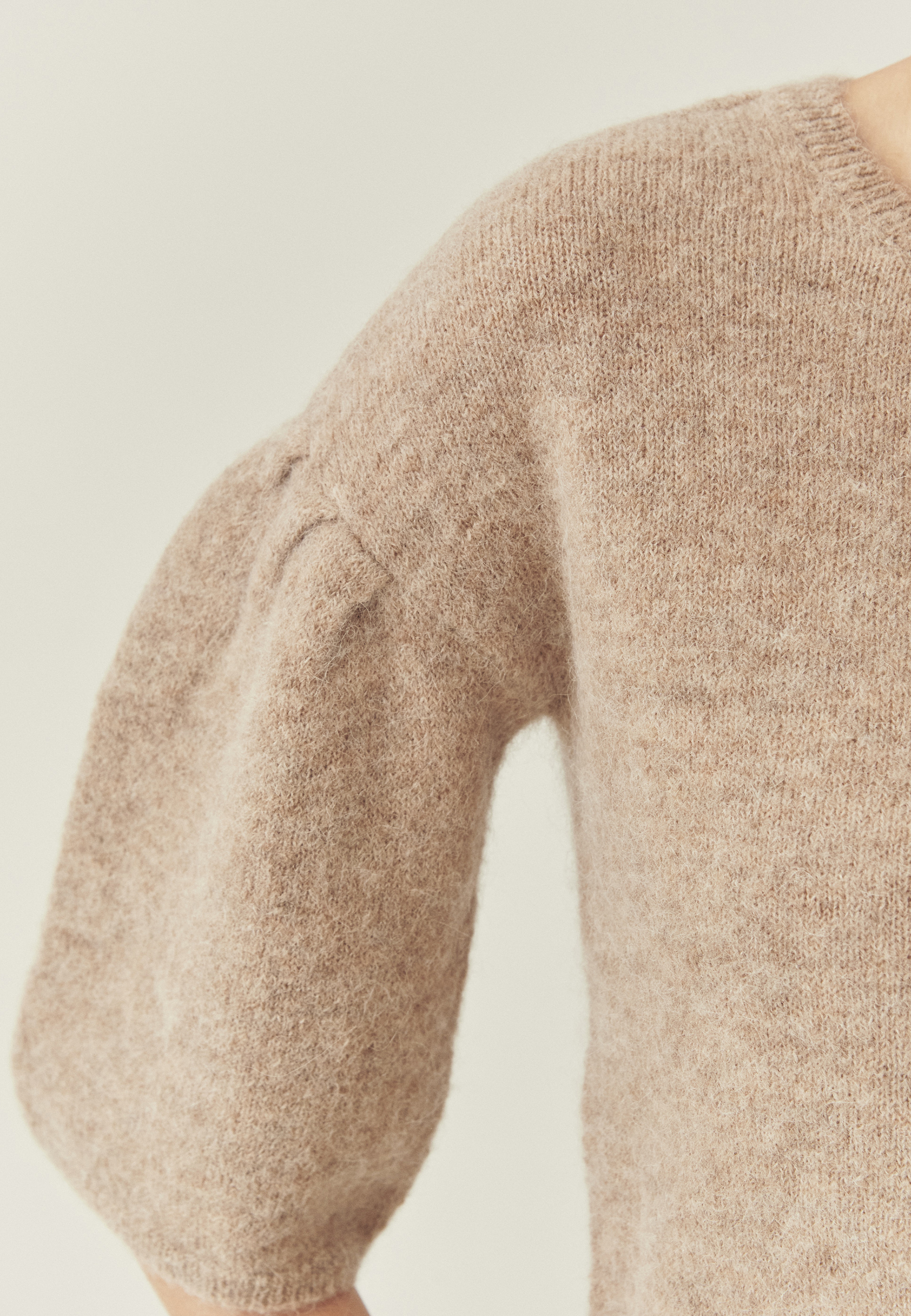 SWETER Z WEŁNĄ I ALPAKĄ - ANDY BEŻOWY 2