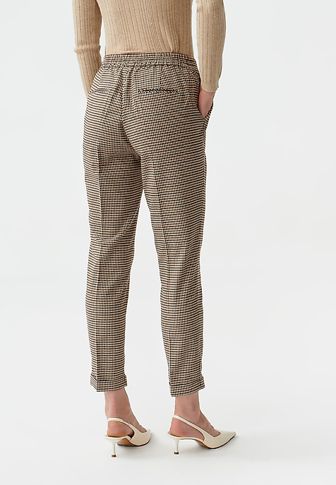 PANTALONI DE DAMĂ DIN ȚESĂTURĂ CU CAROURI MOBIKO MULTICOLOR 2