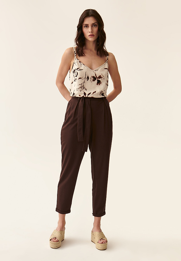 LADIES' TROUSERS WITH A WAISTBAND ZAMIRIA LADIES' TROUSERS WITH A WAISTBAND ZAMIRIA BRĄZOWY 1