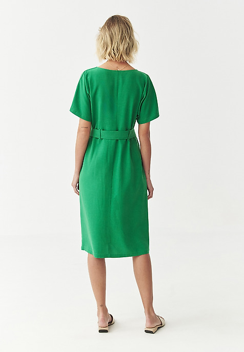 LYOCELL WOVEN DRESS - LORIA GREEN 2
