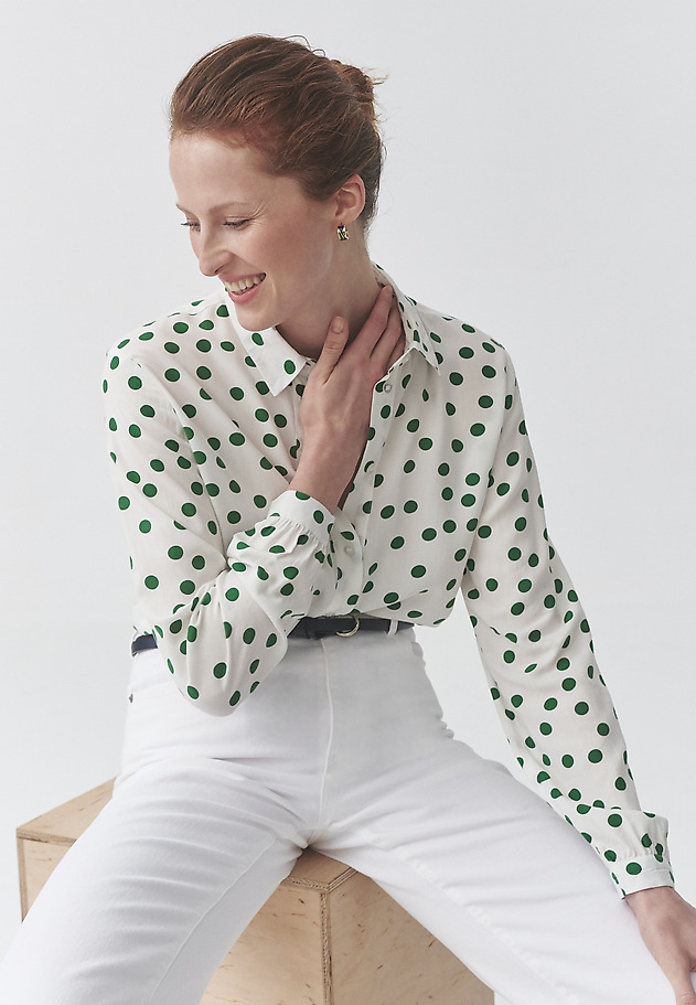 VISCOSE SHIRT WITH GREEN POLKA DOTS - DOTTA VISCOSE SHIRT WITH GREEN POLKA DOTS - DOTTA MULTIKOLOR 5