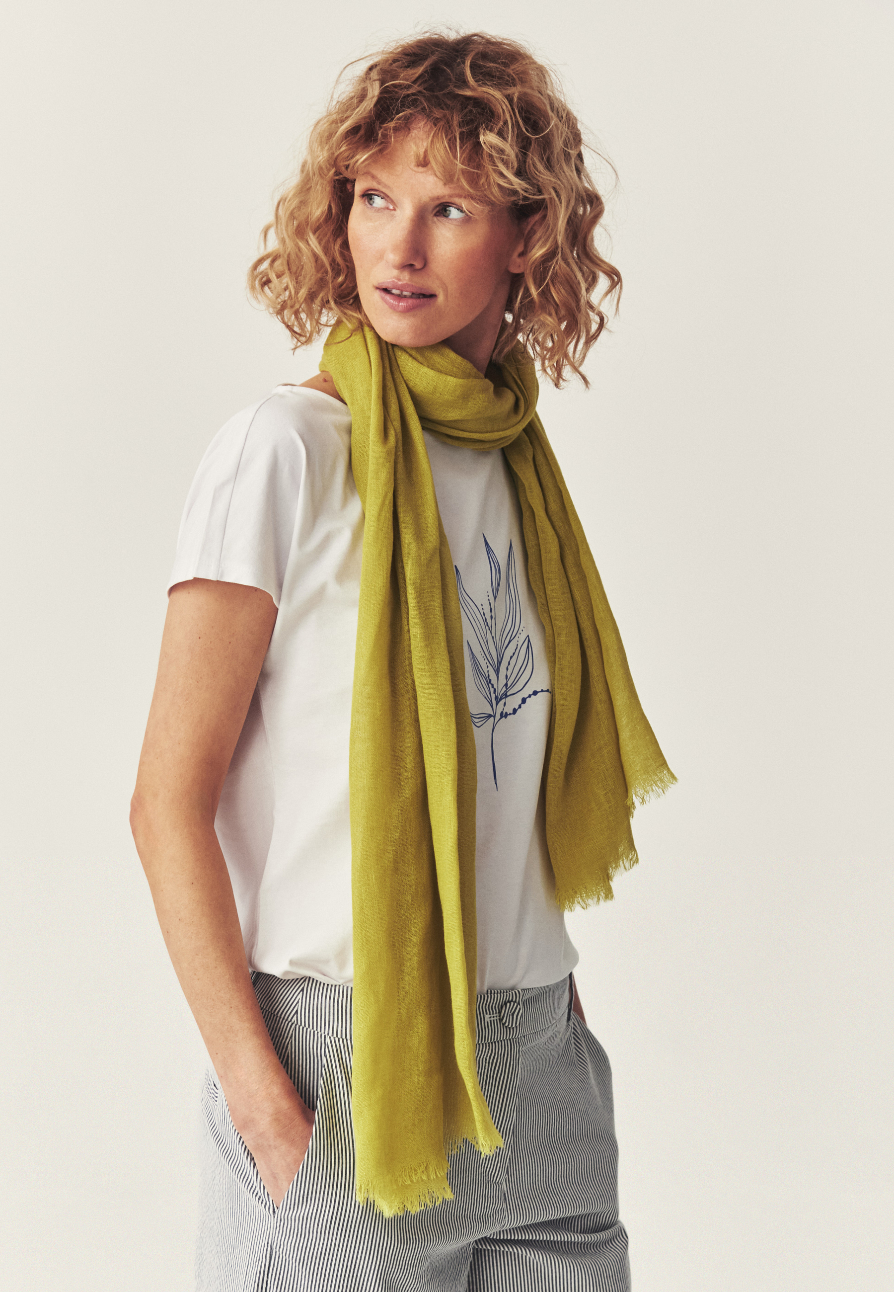 TKANINOWA CHUSTA Z LNEM - KAIRO ZIELONY 2