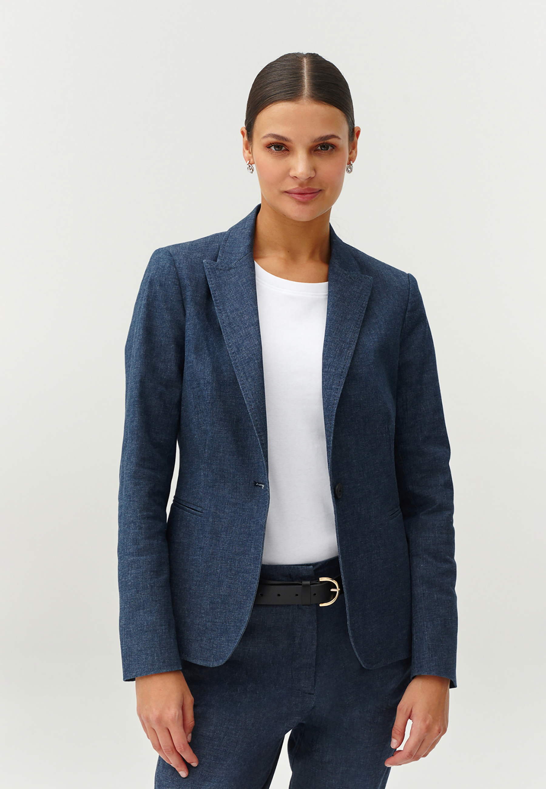 DAMSKI TALIOWANY ŻAKIET DENIMOWY - KAREMA