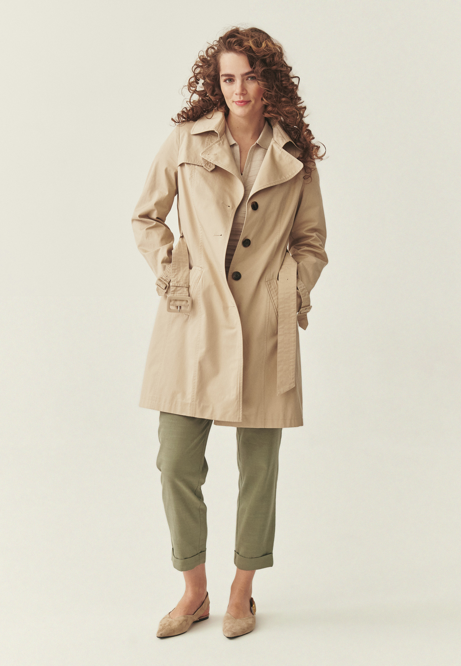 BAWEŁNIANY TRENCZ - MEGANA BEŻOWY 2