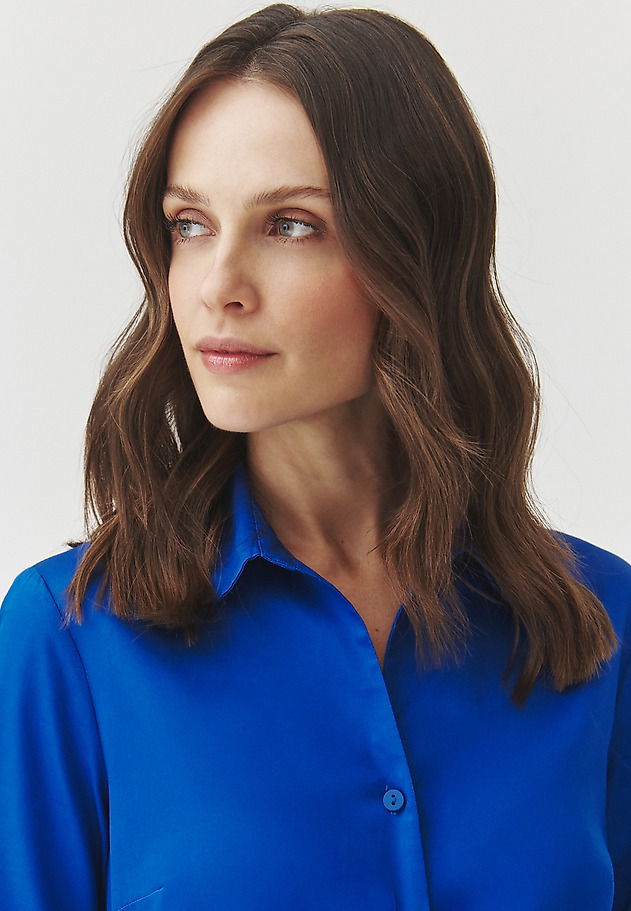 SHORT-SLEEVED FLARED MIDI DRESS — NIKI SHORT-SLEEVED FLARED MIDI DRESS — NIKI BLUE 8