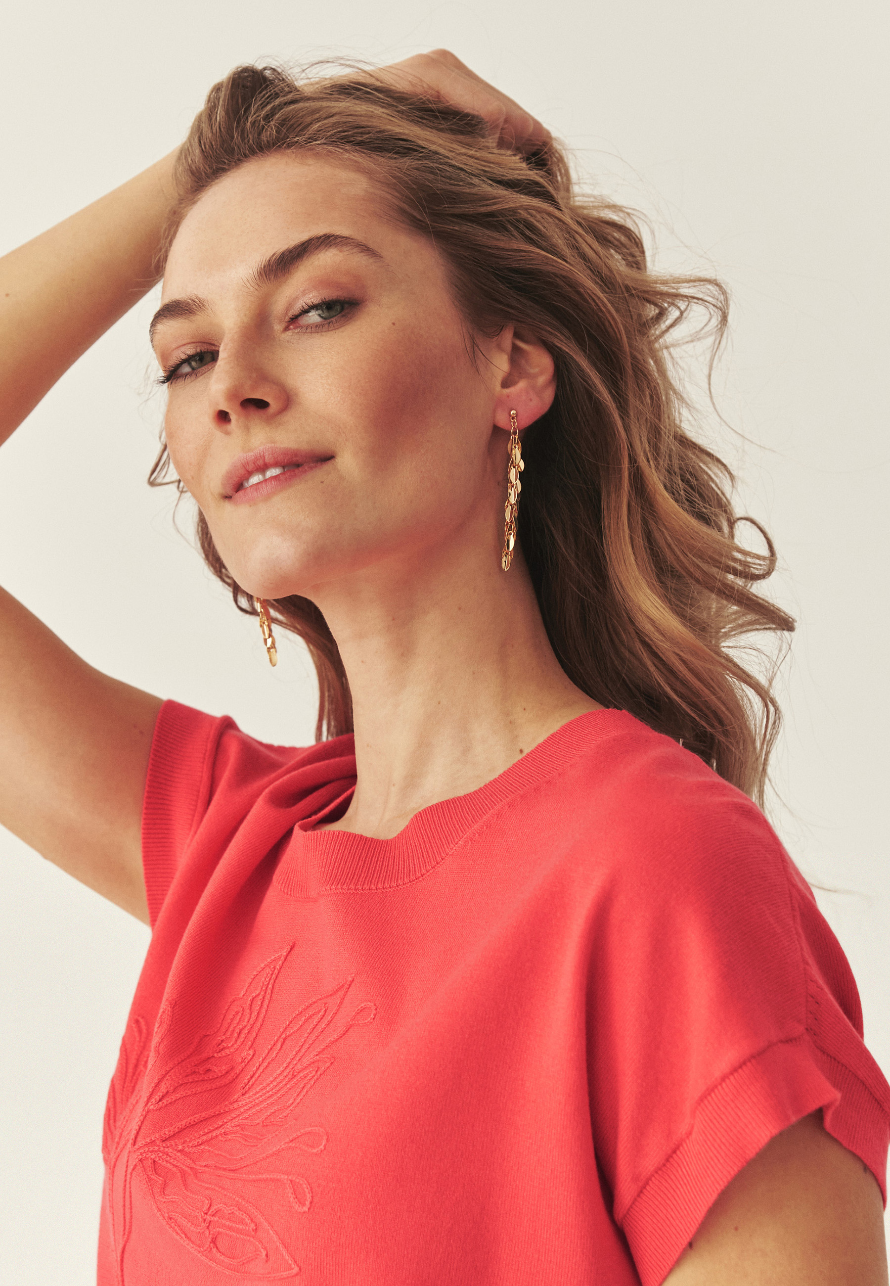 DZIANINOWA BLUZKA Z WISKOZĄ LENZING™ ECOVERO™ - SUFIF CZERWONY 2